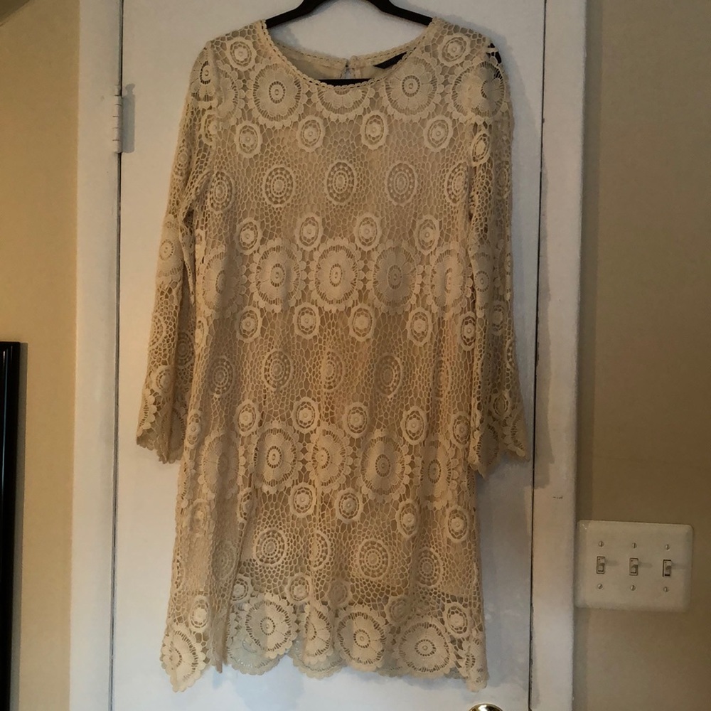 Zara crochet mini dress.